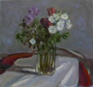 Flowers and Red Cloth            